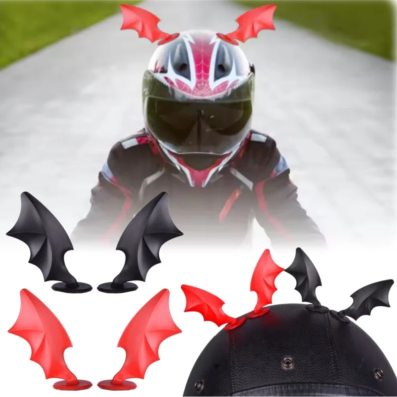 1-10Pairs Unique Demon Wings Helmet Stickers Suction Cup Novelty Motorcycle Car Bike Accessories Riding Decoration for Men Women