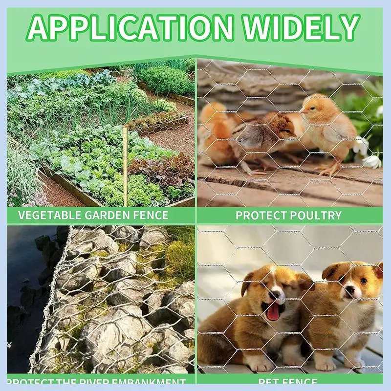 AS63-Chicken Wire Mesh Floral Chicken Wire Hexagonal Chicken Wire Fencing For Garden Craft Projects