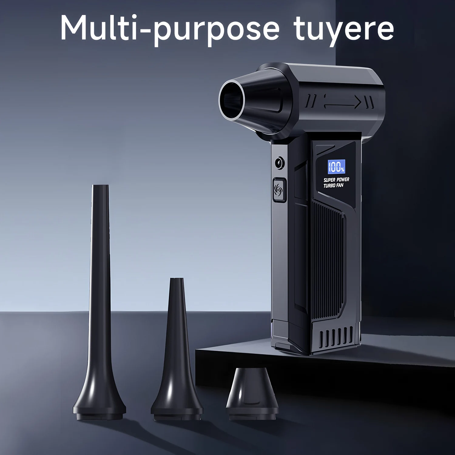 Mini soplador de aire, Motor sin escobillas, potente soplador de polvo, pantalla de batería, iluminación LED, ventilador Turbo recargable portátil