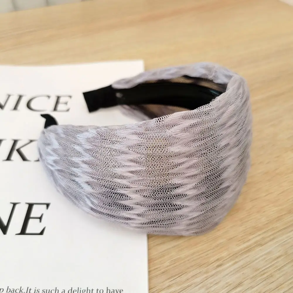 Fashion Retro Cloth Wide Edge Headwear Wash Face Gift For Mom Korean Style Headband with Toothed Hair Hoop Women Hair Band