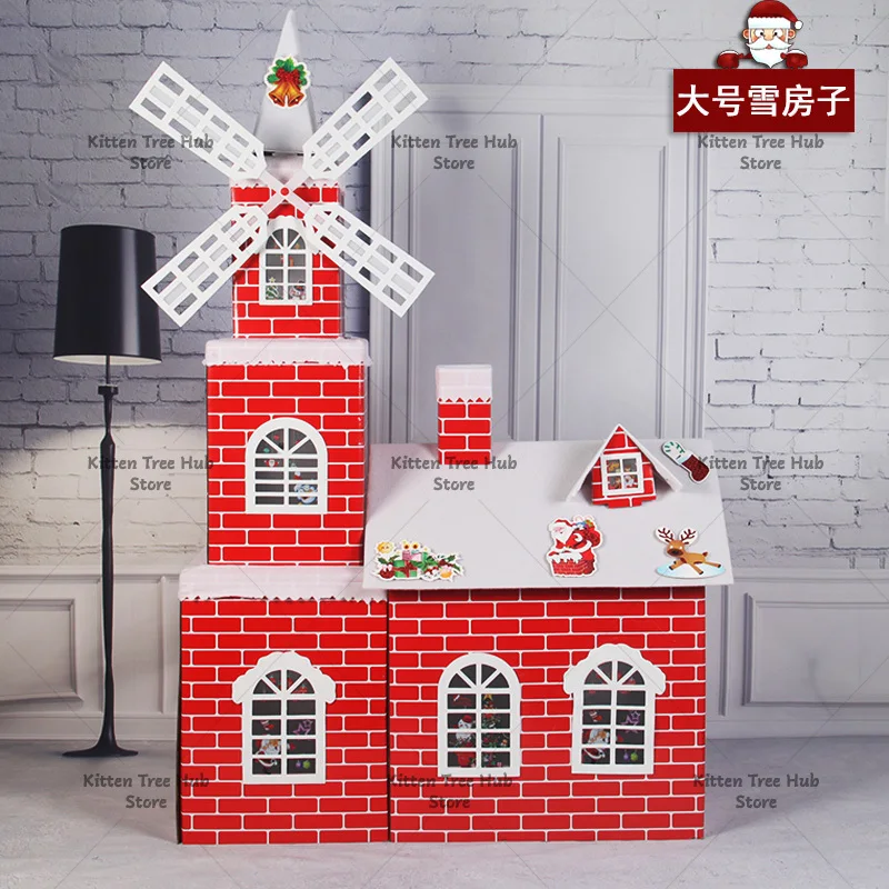 Christmas Decorations Mall Hotel Scene Setup Snow House Christmas House Snow House Christmas Tree Decorations