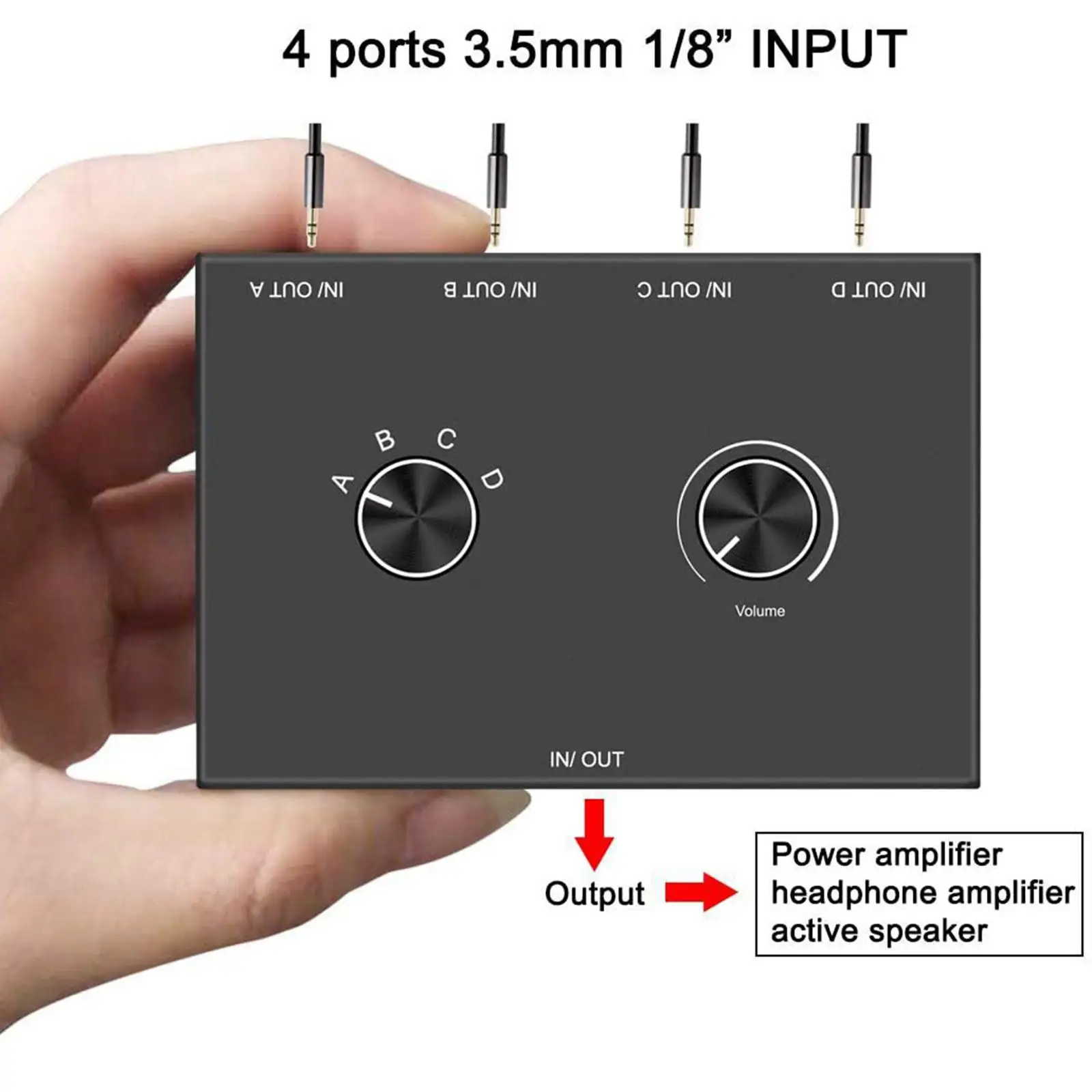 3.5mm Audio Switch Audio Source Switcher Lightweight for Headphone PC