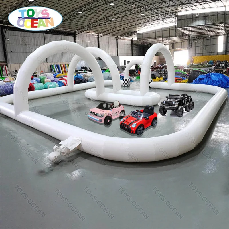 Customized Commercial PVC Track Kids Car Track Inflatable Kart Arena for Sale