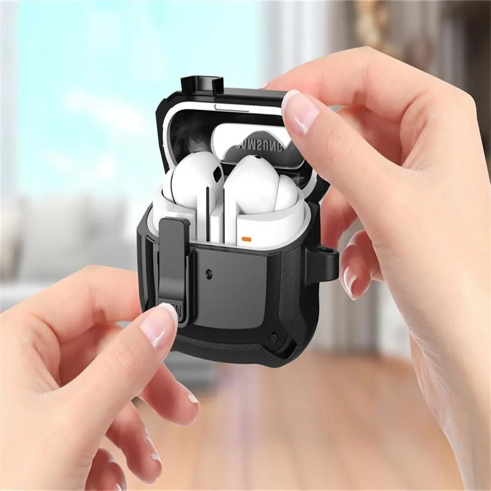 Earphone Case for Samsung Galaxy Buds 3 and 3 Pro Headphone Protective Cover Soft TPU Shockproof With Hook Keychain