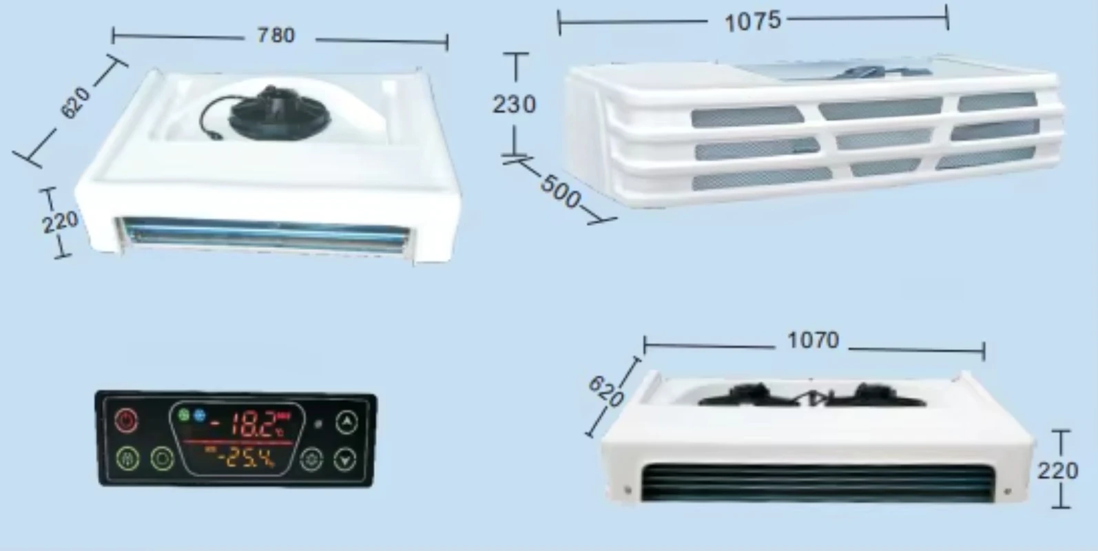 Customized New DC12V/24V HT-200T Condenser Refrigeration Unit with R404A for Van