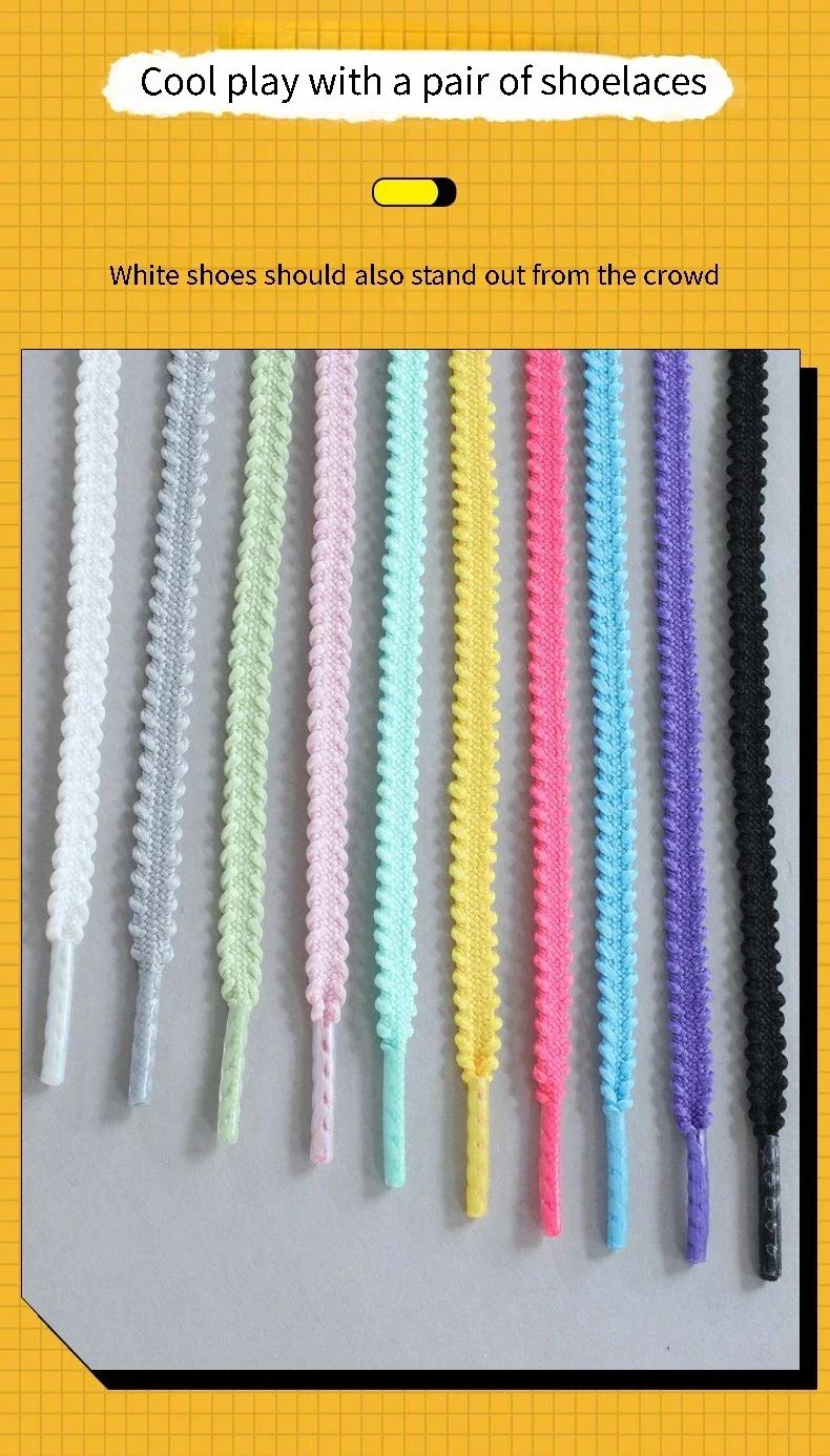 1 Paar elastische Seil-Schnürsenkel für Schuhe, lässige Turnschuhe, Tennisschnürsenkel, flache Schnürsenkel, 120/140/160 cm, Schuhzubehör – Detail 7