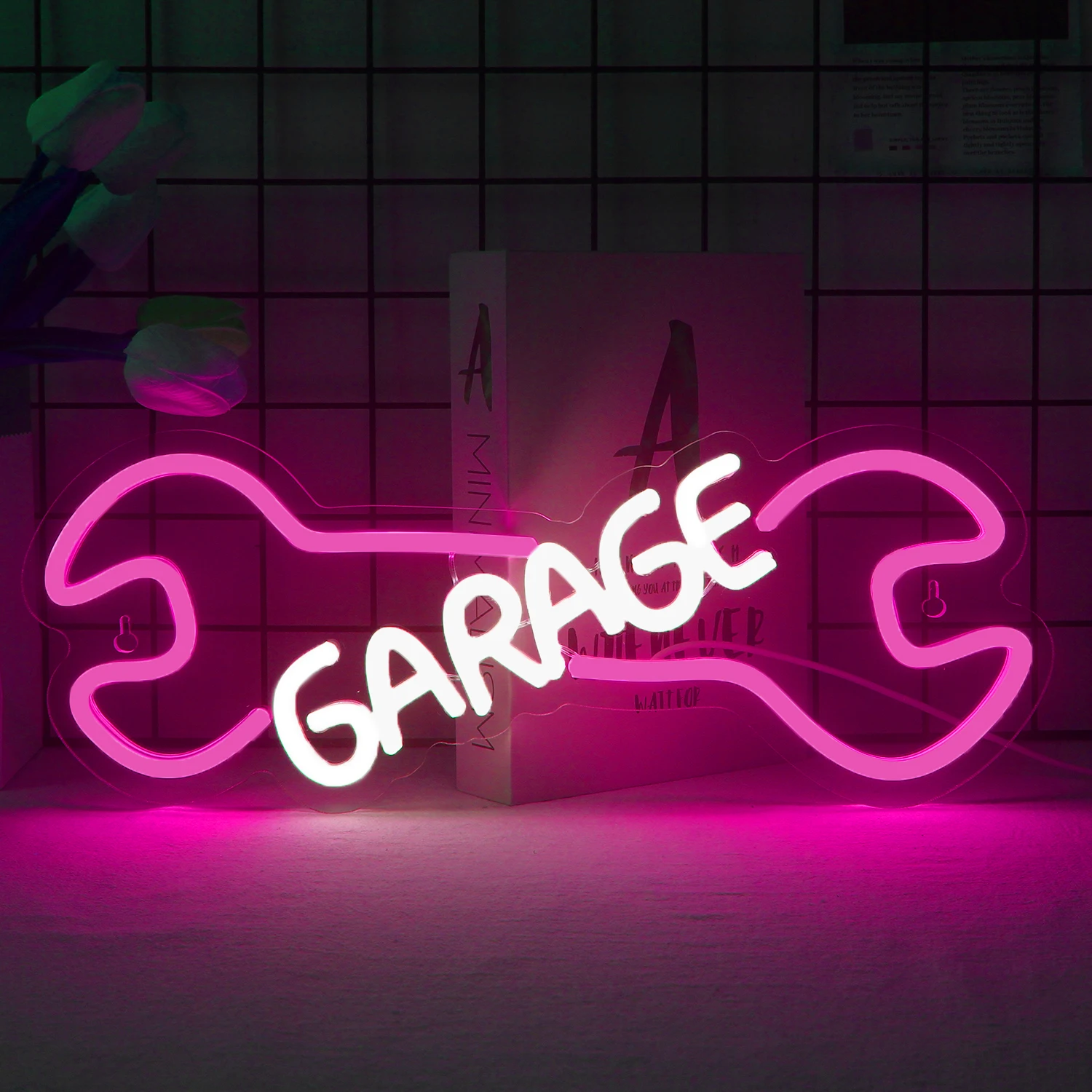 Garage Neon Sign LED Neon Light Up Signs Suitable for Birthday Party Bedroom Man Cave Garage Auto Repair Shop Wall Decor Gift