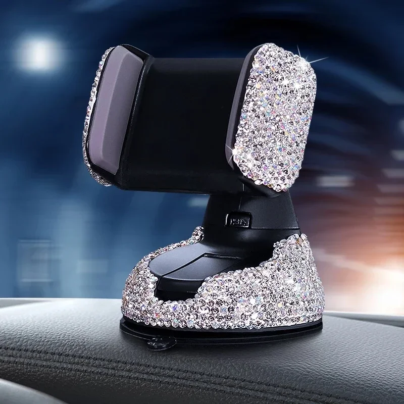 Diamond Bling Car Cell Phone Holder Girl strass Crystal Mount Universal Fit Mobile Holder accessori interni per auto per le donne