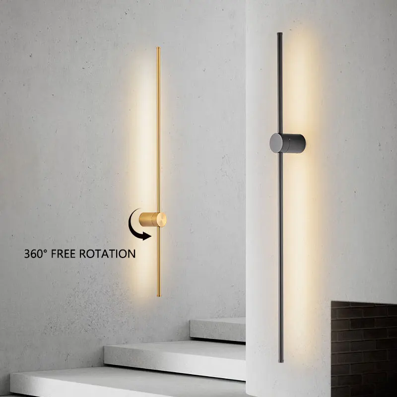 Imagem -01 - Modernas Luzes de Parede Led de Rotação 360 ° para Sala e Quarto Lâmpadas Internas Luminárias Cobre Preto Corredor modernas luzes de parede led de rotacao 360 para sala e quarto lampadas internas luminarias cobre preto corredor 01