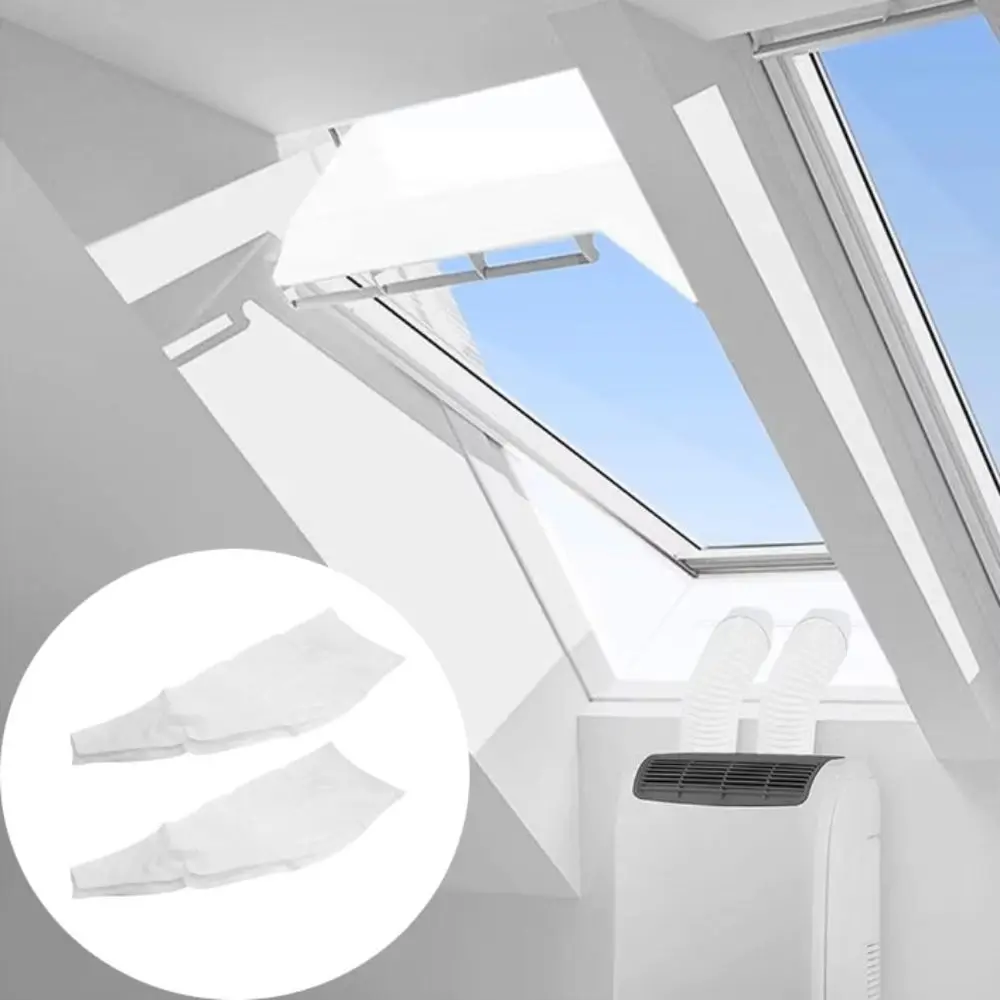 White Color Window Covering Silver Finished Polyester Stability Portable Air Conditioner Exhaust Outside Design Long Lasting Use