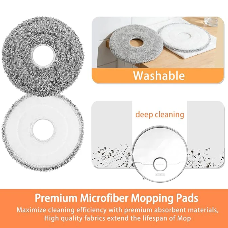 For Xiaomi H50 Pro/H50/OV43GB/OV42GL Robot Vacuum Accessories Main Side Brush HEPA Filter Mop Pad Dust Bag Replacement Parts - view 5