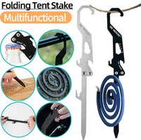 Foldable Camping Stakes Multifunctional Outdoor Tarp Pegs Stainless Steel Camping Tent Pegs for Outdoor Camping Canopy