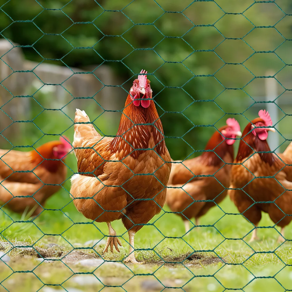 

Сетка для кур 39.37x1200 дюймов, шестигранная сетка для курятника, кроличья сетка, антикоррозийная металлическая садовая сетка для ограждения домашних животных, кроликов и кур