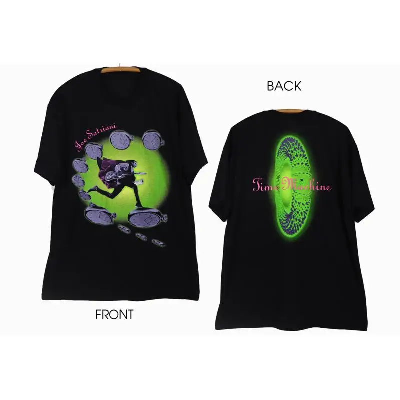1993 قميص جو ساترياني تايم ماشين تي أسود S 4Xl