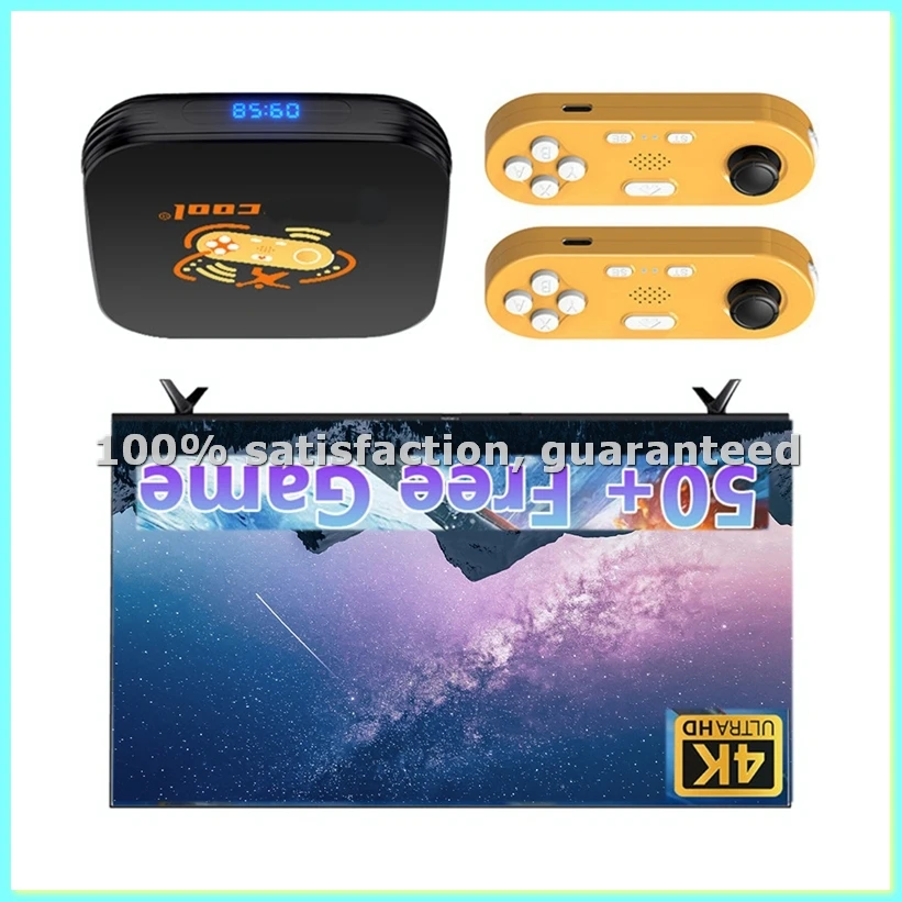 

4K TV Game Console 64GB Retro Game with Wireless Controllers Plug Play Retro Gaming System for Kids Adults TV UK Plug-BCBW