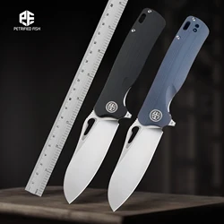 Versteinerter Fisch pf868 Klappmesser d2 Stahl g10 Griff profession elle Cuter Outdoor Camping Jagd Überleben edc Werkzeug Taschen messer