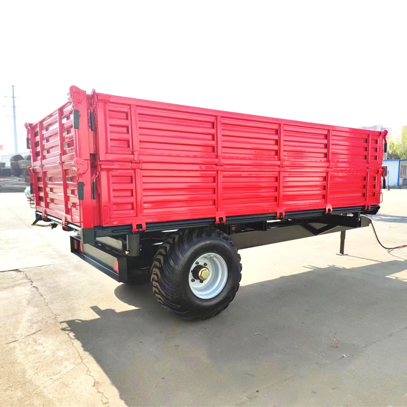 2025 Prezzo di fabbrica Produttore Fornitore 2 ruote con piastra laterale alta Rimorchio agricolo per rimorchio di scarico agricolo