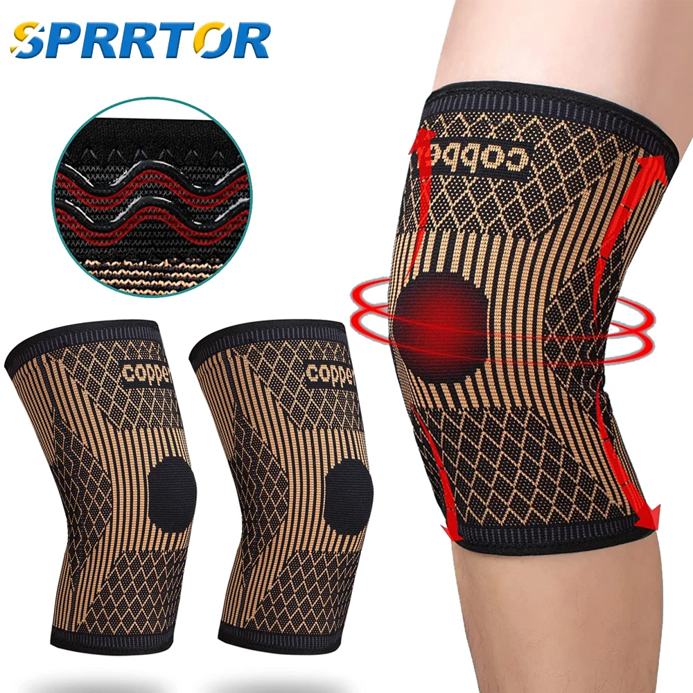 1Pc  Copper Knee Brace for Women & Men- Copper Knee Braces for Knee Pain and Support -Copper Ions Fiber Compression Knee Sleeve