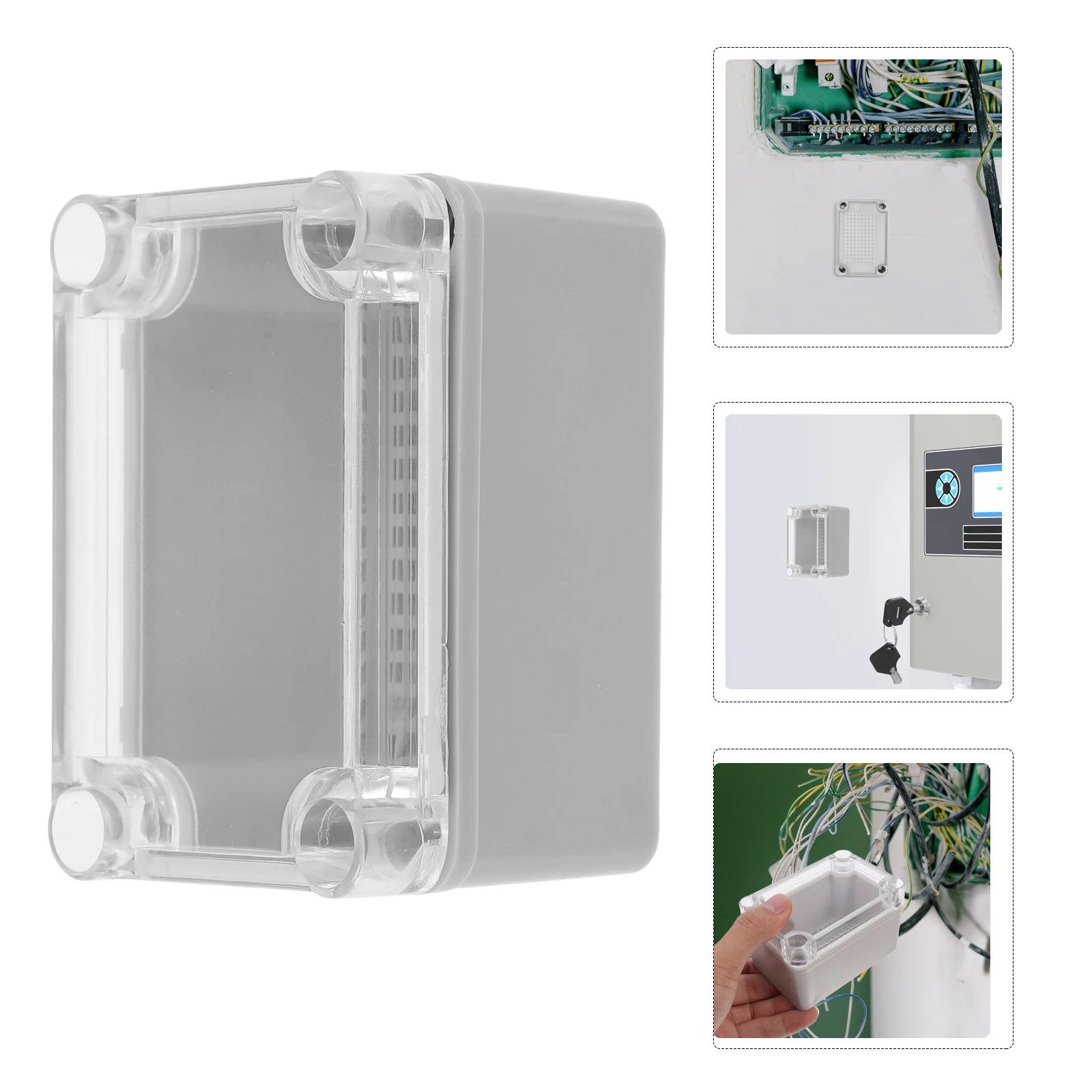 

Transparent Waterproof Junction Outdoor Electrical Enclosure Clear Project Case Dustproof Easy Mounting Screws Included
