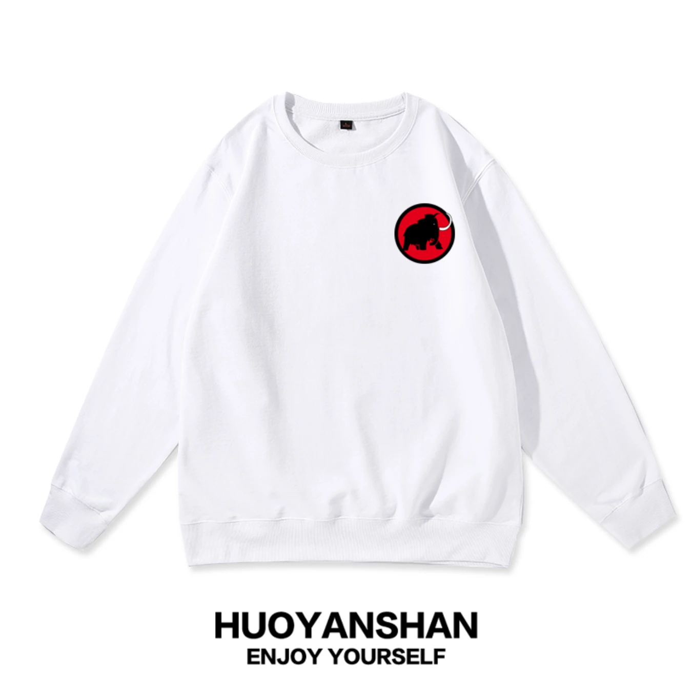 Elephant Crew Neck Sweatshirt for Men, Outdoor Autumn and Winter Sports Top, Casual American Retro Couple Clothing Trendy