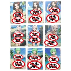 9Pcs/set Anime Fairy Tail Heroine Beach Swimwear Series Homemade ACG Sexy Nude Card Game Toy Gift DIY Collection Card