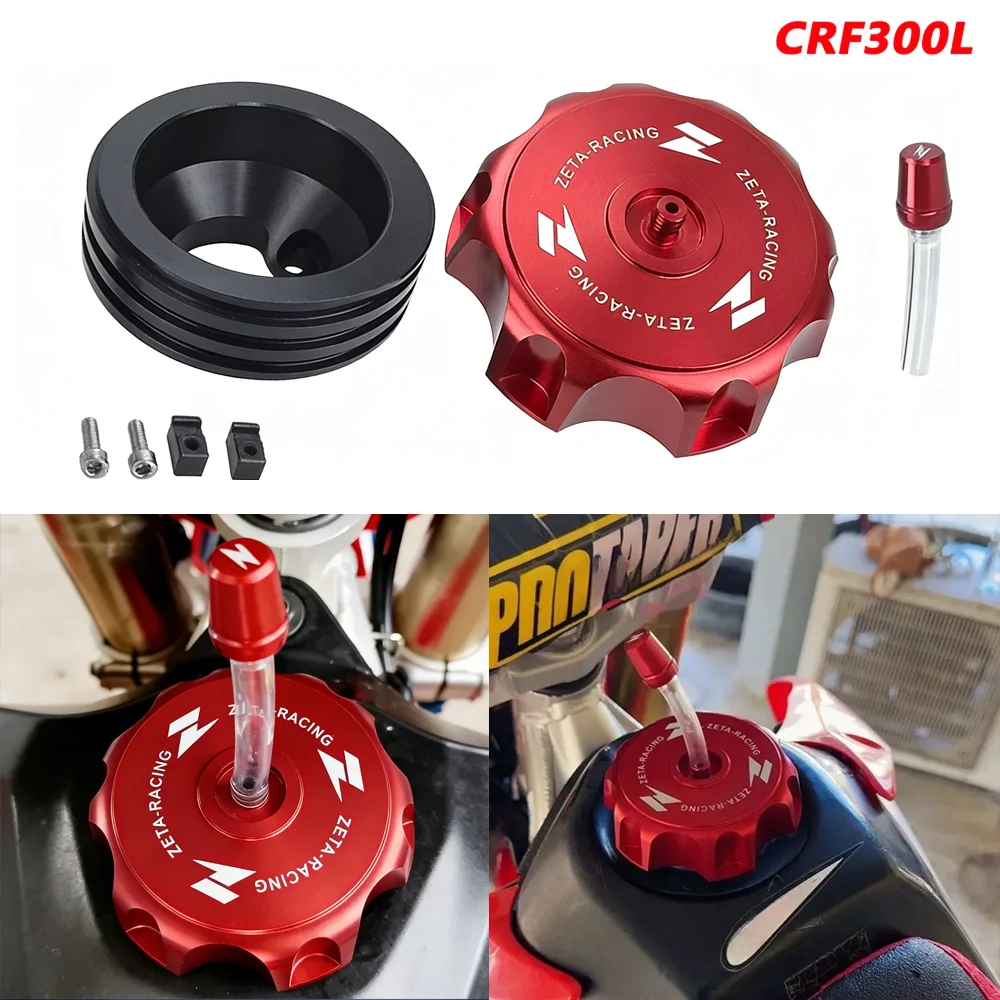 

For HONDA CRF300L Gas Fuel Tank Cap Cover CNC Aluminum Alloy CRF300 L CRF 300L 2021 2022 2023 2024