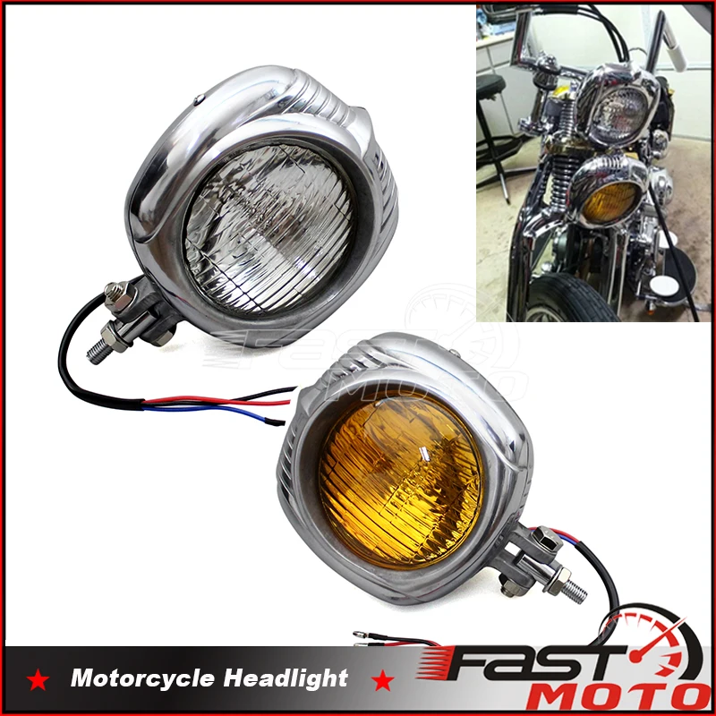 Universal Motorcycle Headlight Light for BMW Harley Chopper Bobber Cafe Racer Touring Custom Bikes for Honda Cruiser XS650 Light