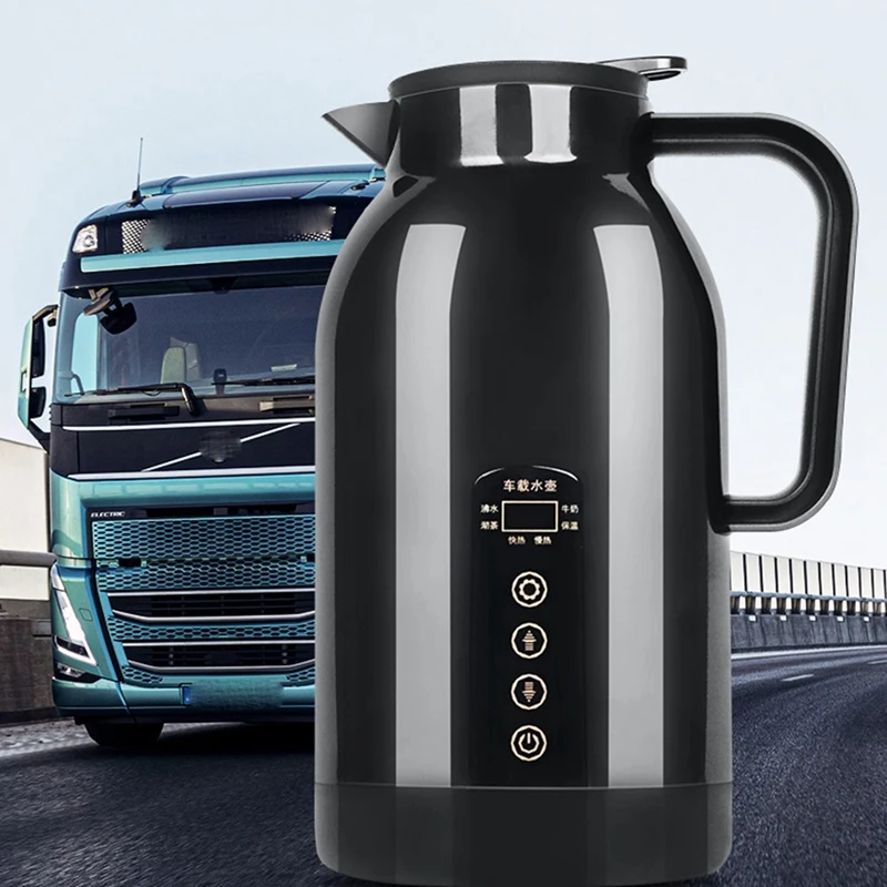 1150Ml 12V/24V Portable Electric Water Kettle Car Heating Cup Stainless Steel Water Warmer Bottle Car Kettle Electric