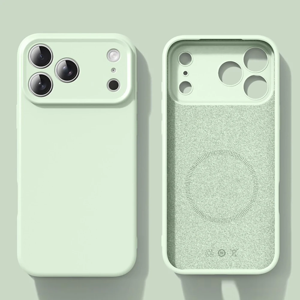 جديد السائل المغناطيسي سيليكون جراب هاتف آيفون 17 16 15 14 13 12 برو ماكس 16 زائد 17 برو 17 الهواء ل Magsafe لينة غطاء الوفير