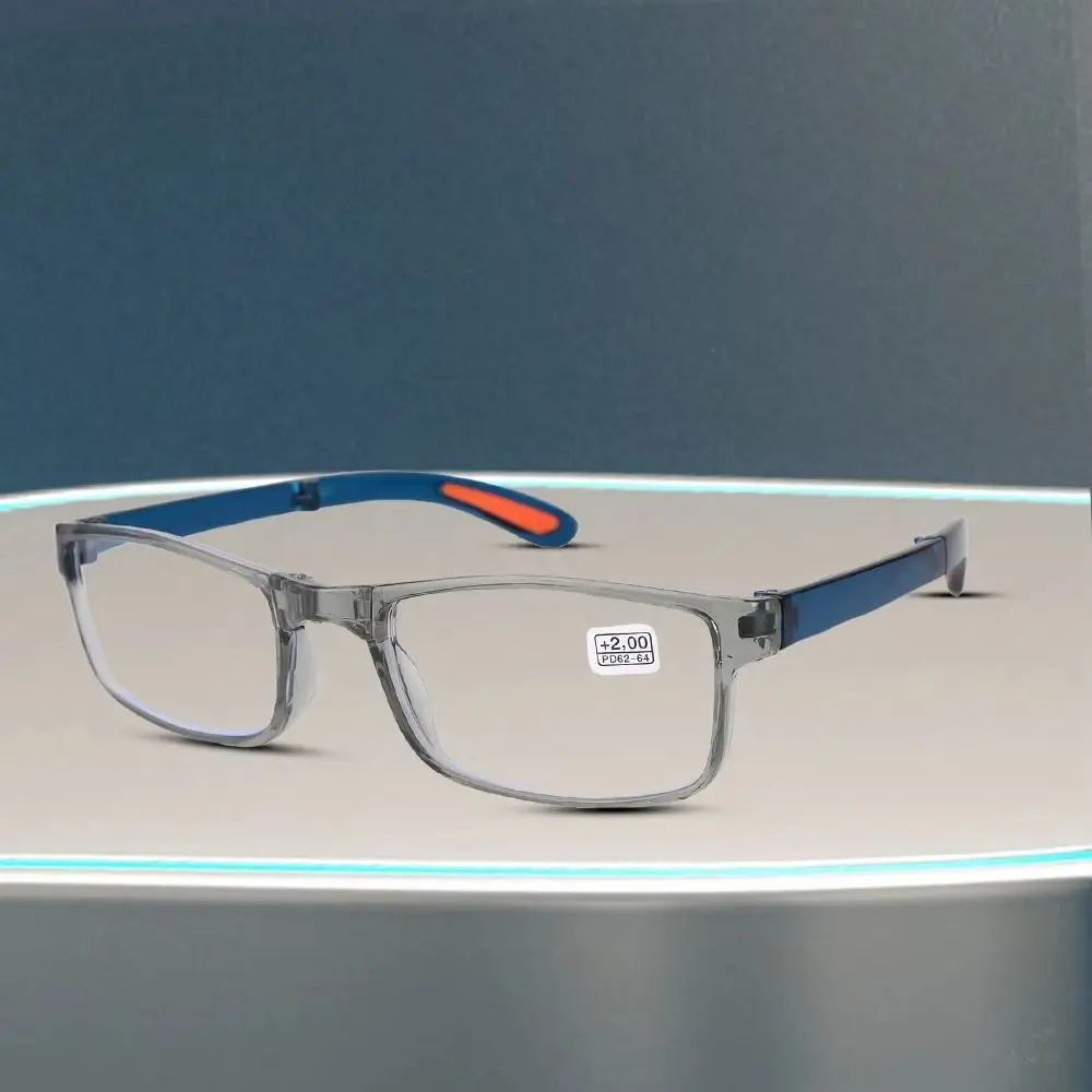 

Vintage PC Reading Glasses Blue+Grey Square Frame Business Eyeglasses Eye Protection Men Women