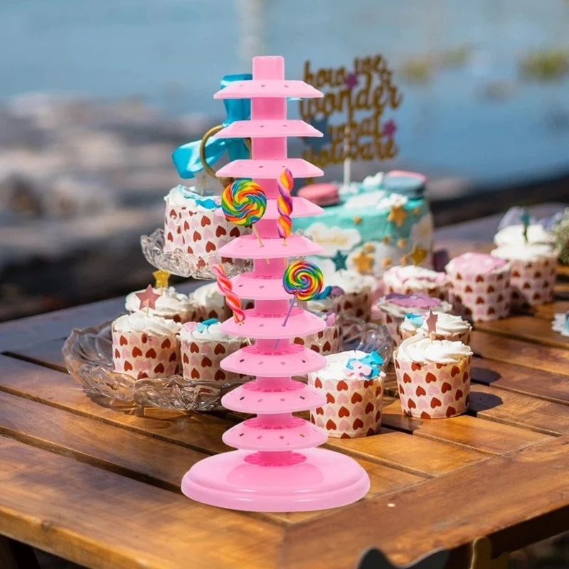 1PCS 5/8/10 Layer Lollipop Display Stand Cake Pops Holder Tabletop Rack Candy Bar Wedding Decorative Desktop Multi-function