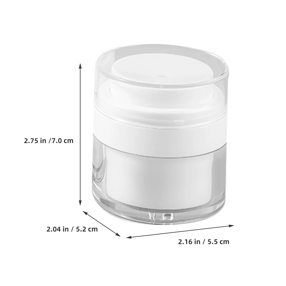

2Pcs Airless Cream Bottle Portable Small Capacity Press-Type Refillable Travel Makeup Container Lightweight Compact Dispenser
