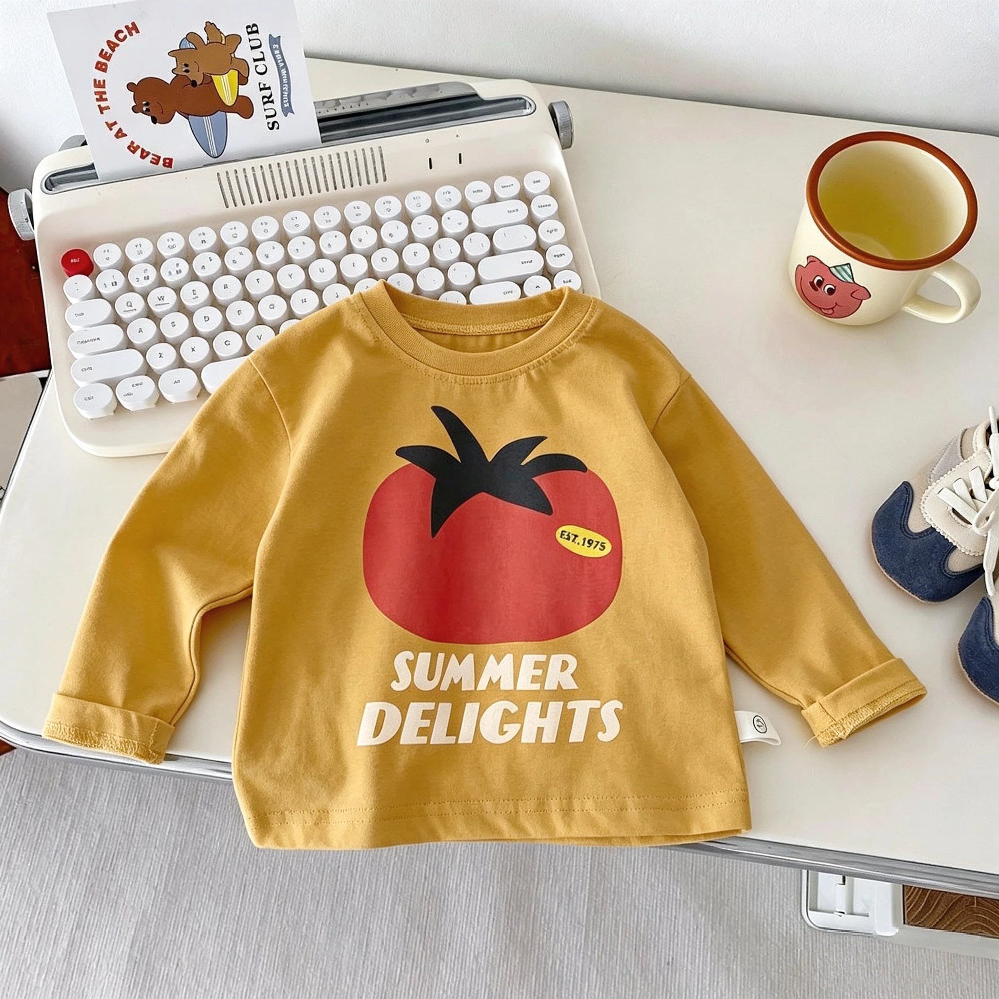 9m-7y Children's Clothes Long Sleeve T-shirt Printed Cartoon Fashion Kids Boys Casual Bottoming Shirt Tops Spring Fall Clothing