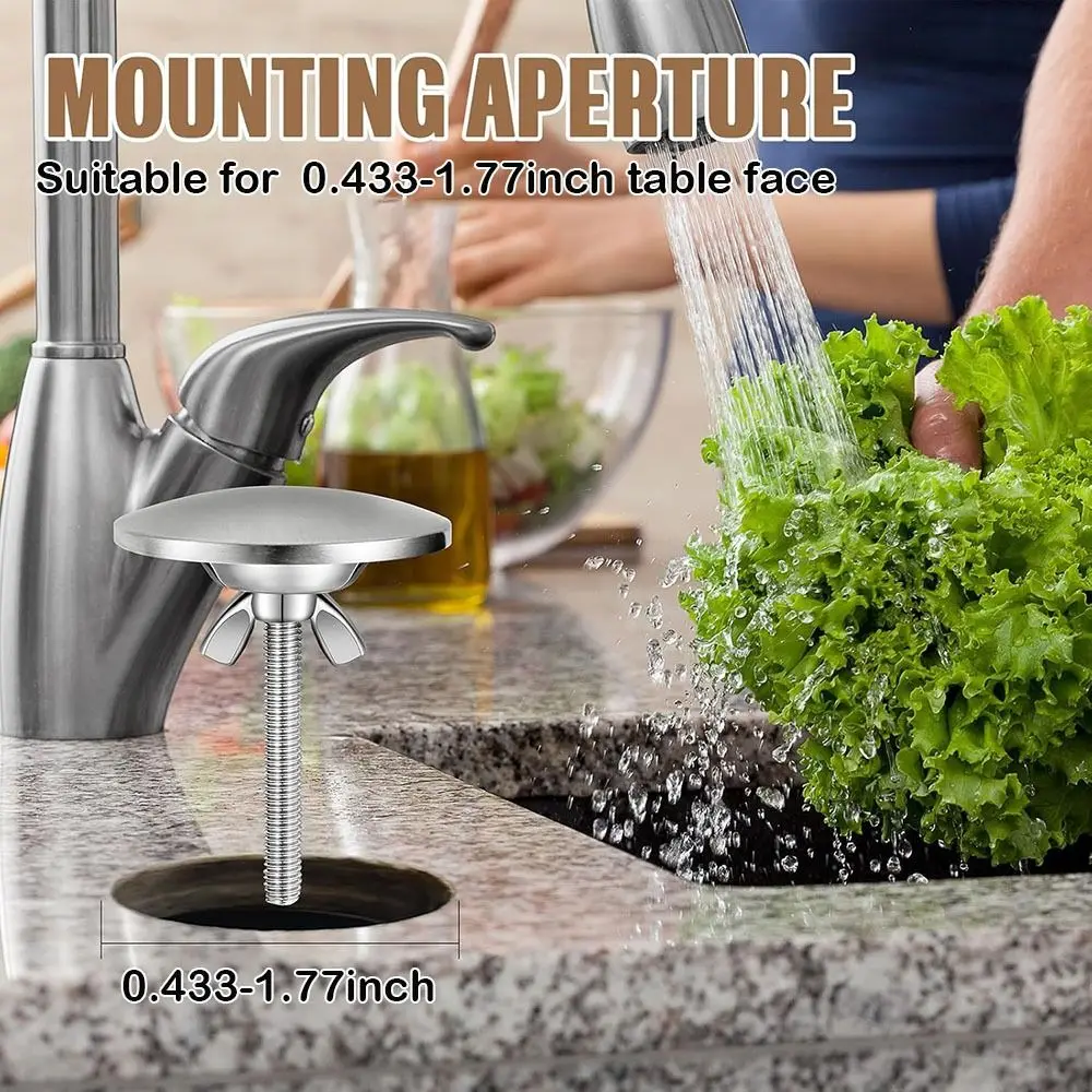 Kitchen Accessories Black Silver Sink Hole Cover Stainless Steel M6 Sink Tap Hole Cap Sink Hole Plug