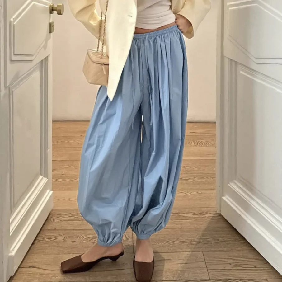 

2025 Summer New Hot Selling Loose Legged Pants Fashion Personalized Casual Lantern Pants