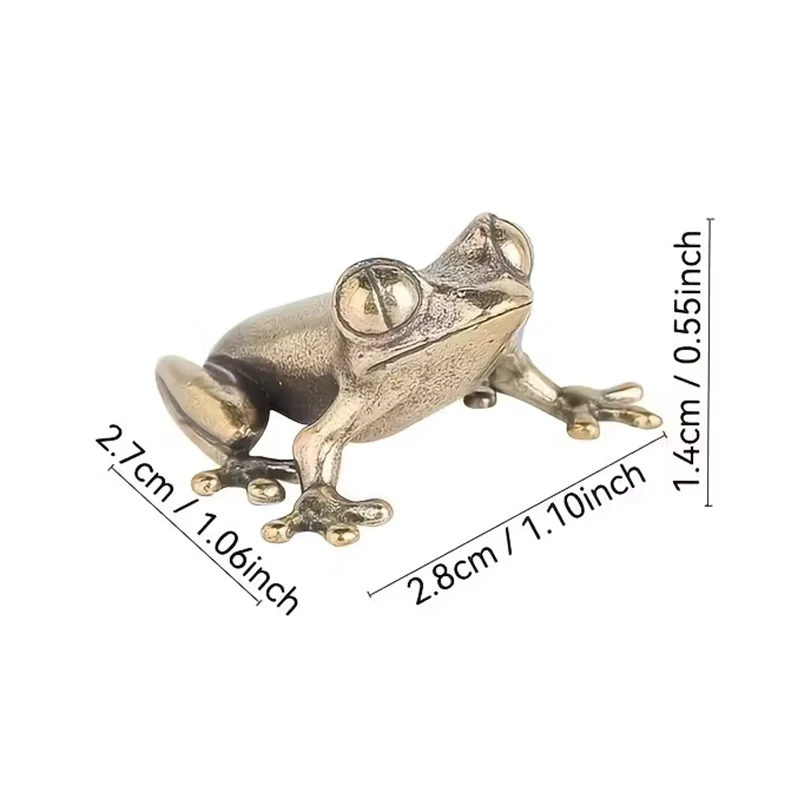 NOUVEAU! Statue de grenouille vintage en laiton, décoration grenouille, pose réfléchissante charmante, ornement de bureau, figurine de thé, décoration maison et bureau