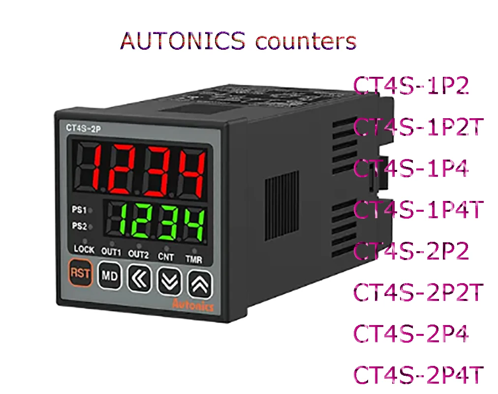 CT series CT4S-1P2 CT4S-1P2T CT4S-1P4 CT4S-1P4T CT4S-2P2 CT4S-2P2T CT4S-2P4 CT4S-2P4T AUTONICS counters 50/60Hz 24-48VAC/DC