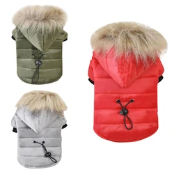 Pet Dog Coat Small Dog Jacket Windproof Warm Padded Hoodie Snowsuit Autumn Winter Pet Hooded Clothes For Small Medium Large Dogs