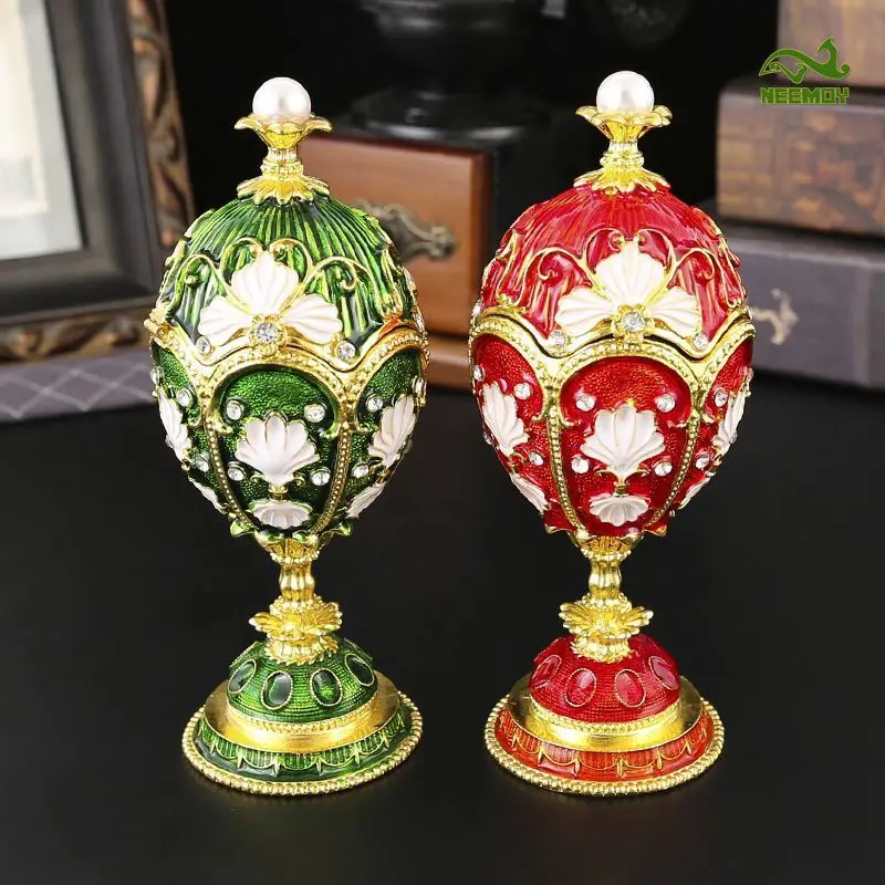 An Egg-shaped Jewelry Box Jewelry Storage Box Desktop Storage Box with Diamonds