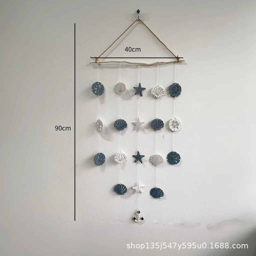 Mediterranean style three-dimensional starfish scallop round flower pendant home wall pendant decorative background wall pendant