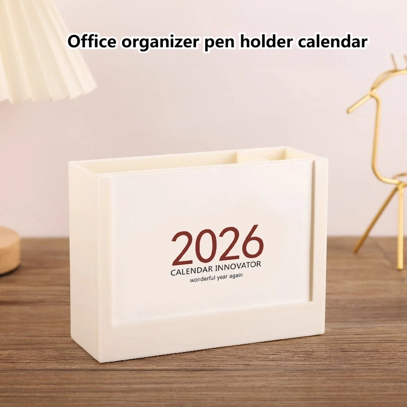 2026 Desk Calendar Gift Box Creative Customization Multifunctional Minimalist Desktop Decor Office Organizer Pen Holder Calendar