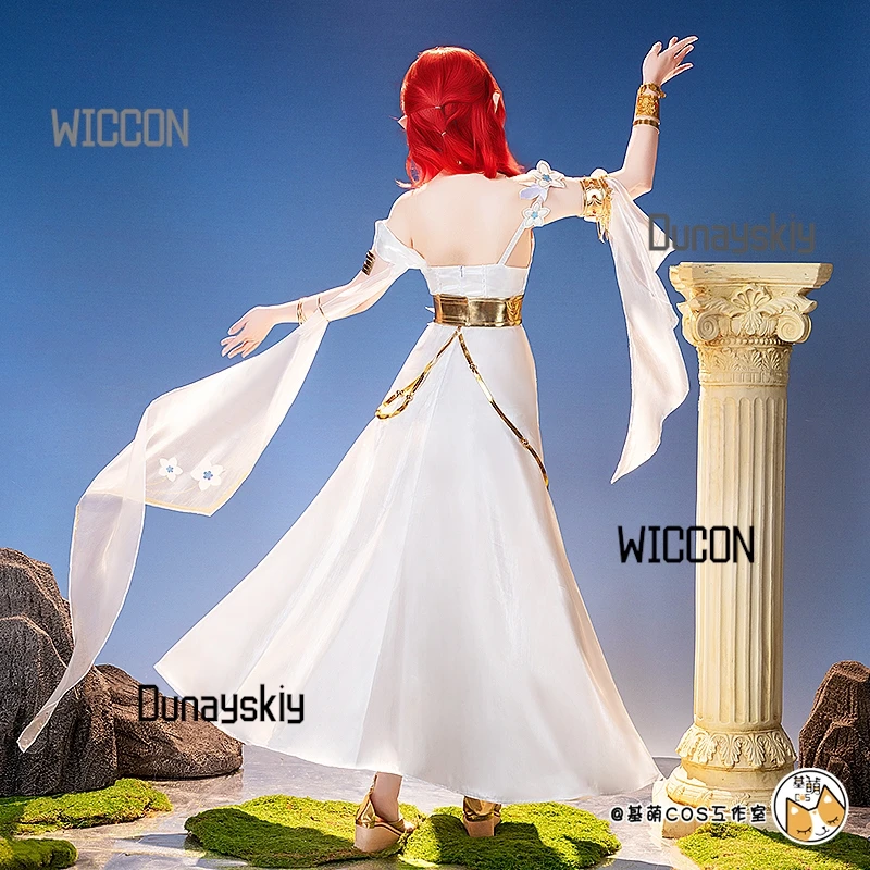 أزياء هونكاي ستار رايل تريبيوس التأثيرية: باروكة تريبيوس حمراء وزي البكر المقدس من جانوسوبوليس أمفوريوس للنساء