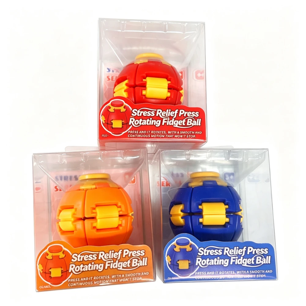 Multicolor Press Rotating Fidget Ball - Creative Finger Spinner Anti-Anxiety Focus Sensory Toy Portable Small Present image 3