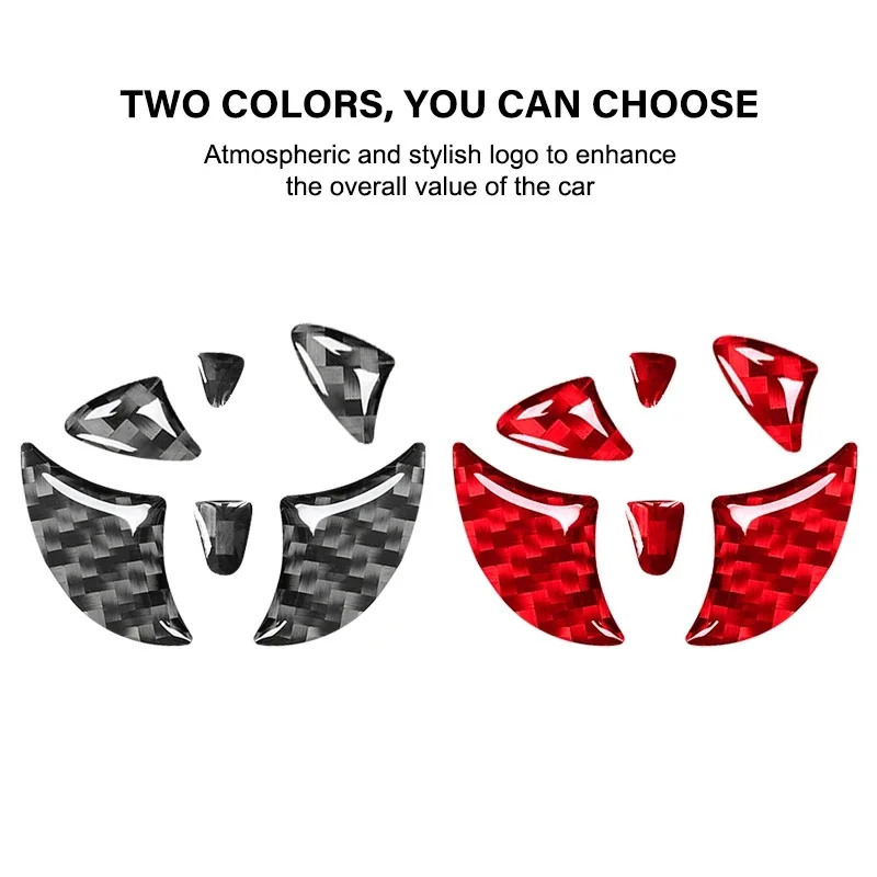 New For Toyota Corolla Rav4 CHR Auris Camry Prius Yaris RedCarbon Fiber Car Steering Wheel Emblem Badge Sticker Glue Trim Decals