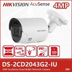 Многоязычная камера Hikvision 4 МП 8 Мп AcuSense для умного дома 4K CCTV со встроенным микрофоном IR 40m SD Card DS-2CD2043G2-IU