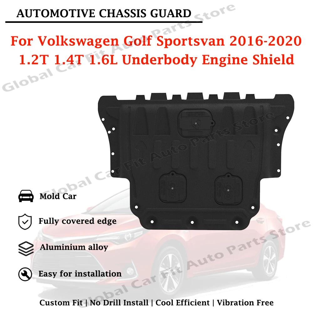 Engine Shield Guard Lower Engine Cover For Volkswagen Golf Sportsvan 2016-2020 Full Coverage Bottom Protector Splash Shield