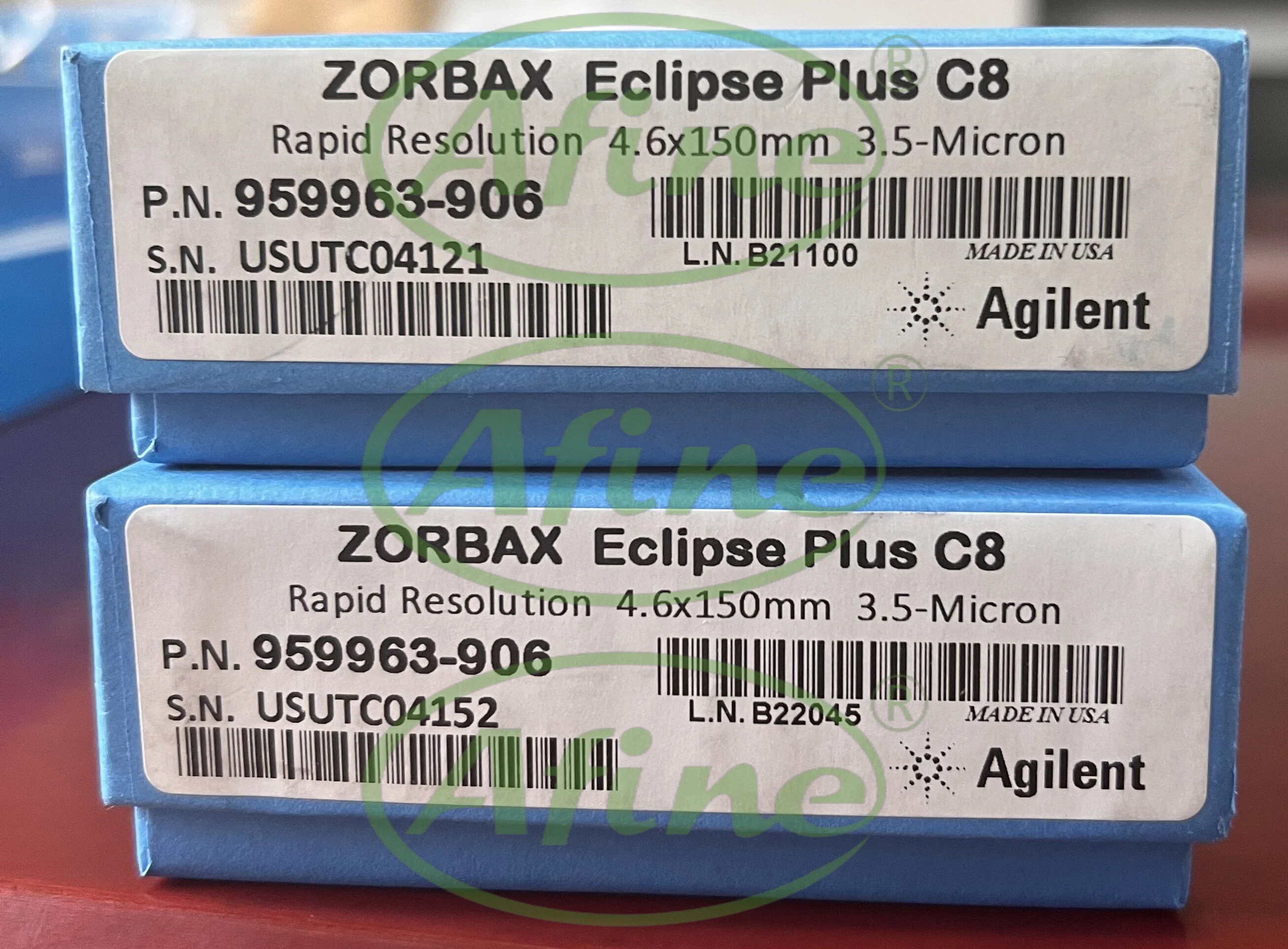 AFINE Agilent ZORBAX 959963-906 RR Eclipse Plus C8 Column, 4.6 x 150 mm, 3.5 µm