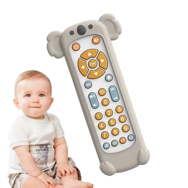 Realistic Remote For Toddler Cute Animal Shaped Realistic Play Remote Toy 3 Languages English Spanish & French Toy TV Remote