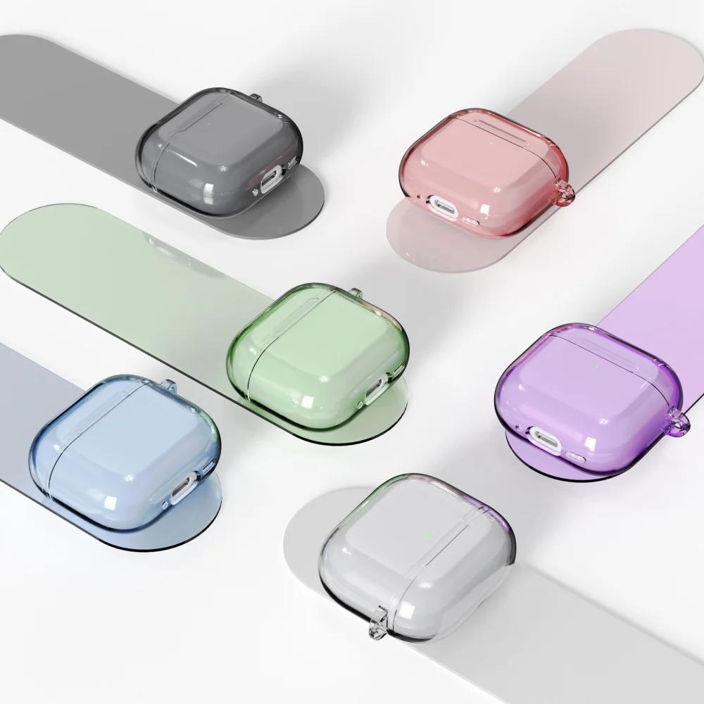 Translucent Protecitve Case For AirPods 4 Premium Sleeve Cover For AirPods 4th Generation Case Drop Protector with Carabiner