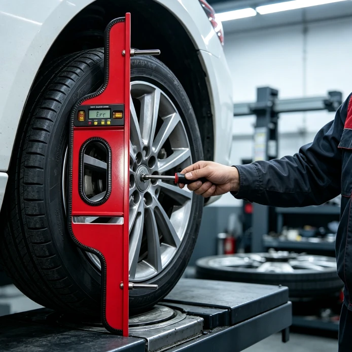 Wheel Aligner, Vehicle Camber & Eccentricity Measuring Instrument, High Precision Magnetic Wheel Alignment Gauge for Car Body